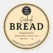 Honey Yellow Bakery Sourdough Bread Label Sticker (Vorderseite)