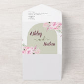 Honey Yellow Pink Floral Arch Summer All In One Einladung (Außenbereich)