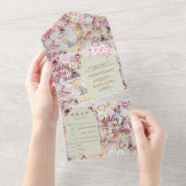 Honey Yellow Pink Floral Arch Summer All In One Einladung (Abreißen)