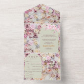 Honey Yellow Pink Floral Arch Summer All In One Einladung (Innen Boden)