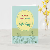 Honey You Make Easter Happy Karte (Gelbe Blume)