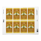Honeybee Apiary Honey Jar Labels | Honigwabenbiene (Vorne)