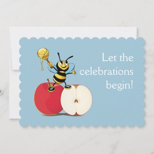 Honeybee Apple Rosh HaShana Einladung (Vorderseite)
