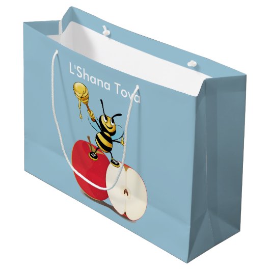 Honeybee Apple Rosh HaShana Große Geschenktüte (Vorderseite Schrägansicht)