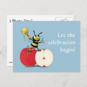 Honeybee Apple Rosh HaShana Postkarte (Vorne/Hinten)