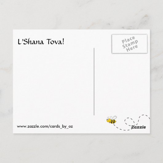Honeybee Apple Rosh HaShana Postkarte (Rückseite)