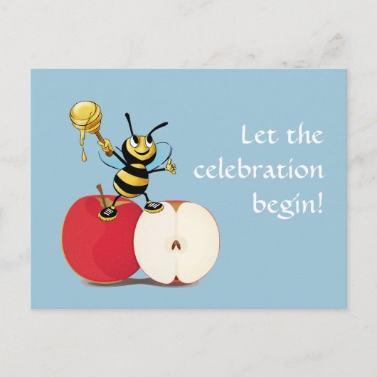 Honeybee Apple Rosh HaShana Postkarte (Vorderseite)