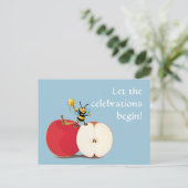 Honeybee Apple Rosh HaShana Postkarte (Stehend Vorderseite)