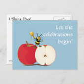 Honeybee Apple Rosh HaShana Postkarte (Vorne/Hinten)