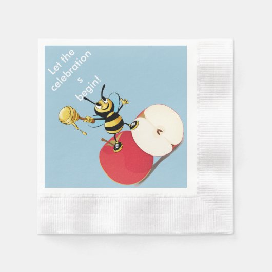 Honeybee Apple Rosh HaShana Serviette (Vorderseite)