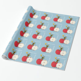Honeybee Apple Rosh HaShana Wrapping Paper Geschenkpapier
