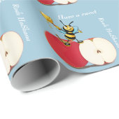 Honeybee Apple Rosh HaShana Wrapping Paper Geschenkpapier (Rolleneckpunkt)