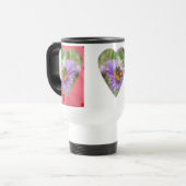 Honeybee auf Fall Asters Herz Reisebecher (Vorderseite Links)