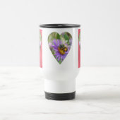 Honeybee auf Fall Asters Herz Reisebecher (Mittel)