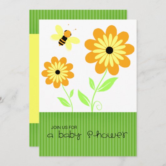 Honeybee Baby Shower Einladungen (Vorne/Hinten)