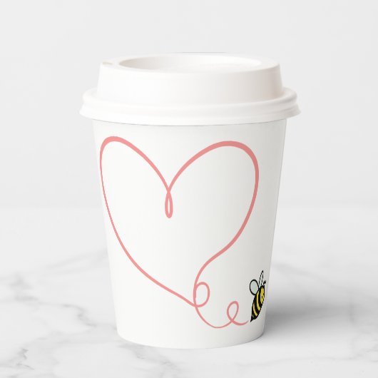 Honeybee Baby Shower Paper Cups Pappbecher (Rückseite)