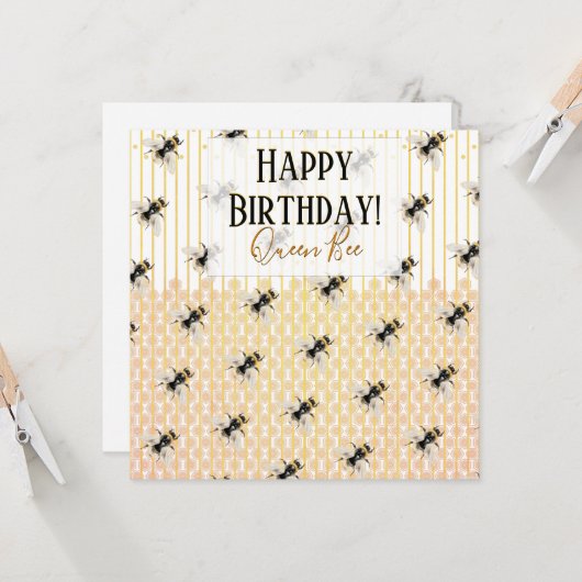 Honeybee Beehive | Geburtskarte Karte (Vorderseite/Rückseite Beispiel)