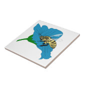 Honeybee Blue Blume Illustration Fliese (Seite)