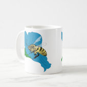 Honeybee Blue Blume Illustration Kaffeetasse (Vorderseite Links)