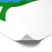 Honeybee Blue Blume Illustration Poster (Ecke)