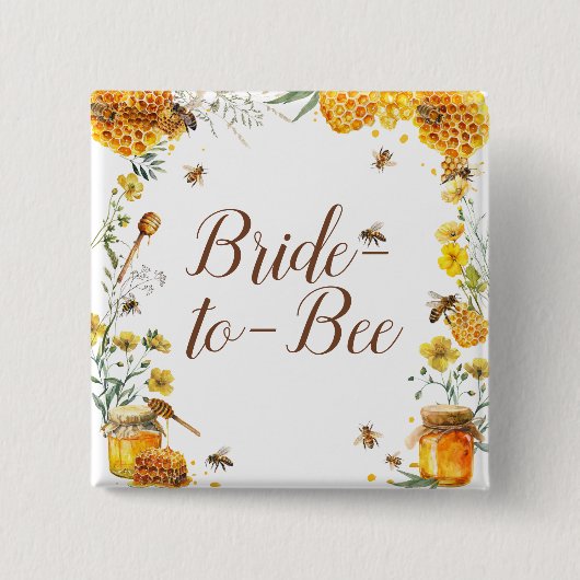 Honeybee Bride to Bee Baby Shower Rolle Button (Vorderseite)