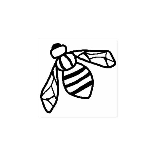 Honeybee Bug Insect Hand Drawn Gummistempel (Prägung)