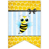 Honeybee Bumblebee Honeycomb Blue Boy Baby Dusche Wimpelkette (Dritte Fahne)