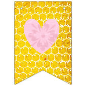 Honeybee Bumblebee Honeycomb Pink Girl Baby Dusche Wimpelkette (Zweite Fahne)
