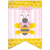 Honeybee Bumblebee Honeycomb Pink Girl Baby Dusche Wimpelkette (Dritte Fahne)