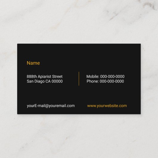 Honeybee Business Card Visitenkarte (Rückseite)