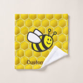 Honeybee-Cartoon Badhandtuch Set (Waschlappen)