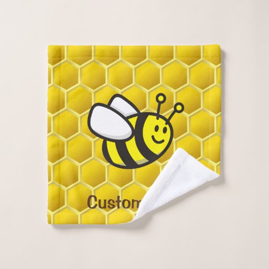 Honeybee-Cartoon Badhandtuch Set (Waschlappen)