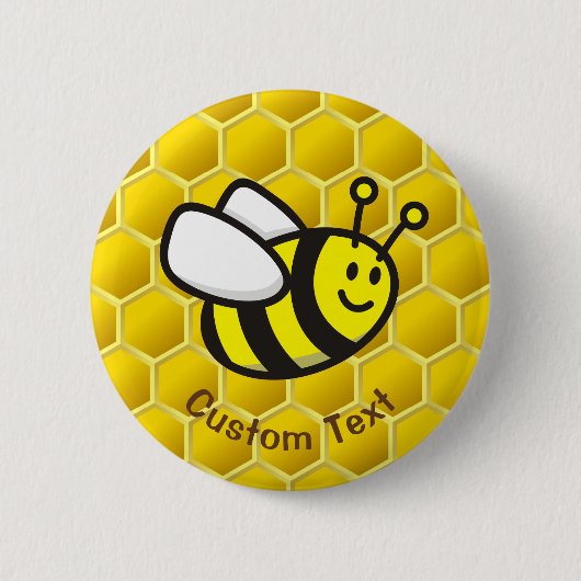 Honeybee-Cartoon Button (Vorderseite)