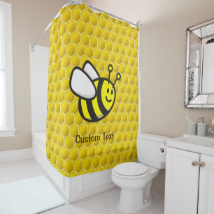 Honeybee-Cartoon Duschvorhang