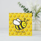 Honeybee-Cartoon Einladung (Stehend Vorderseite)