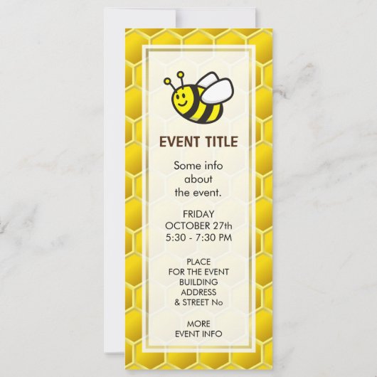 Honeybee-Cartoon Einladung (Rückseite)