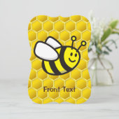 Honeybee-Cartoon Einladung (Stehend Vorderseite)