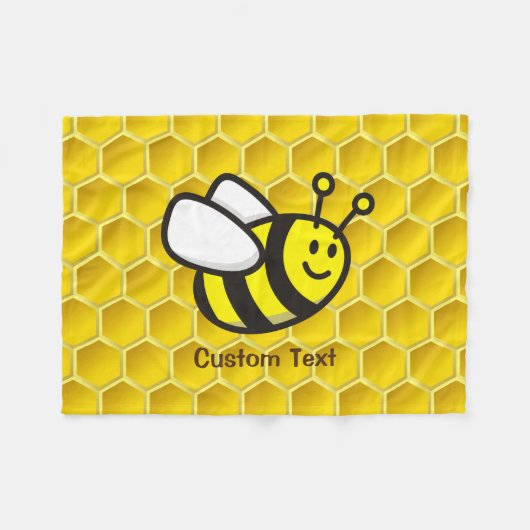 Honeybee-Cartoon Fleecedecke (Vorderseite (Horizontal))