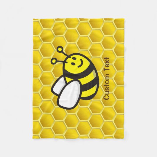 Honeybee-Cartoon Fleecedecke (Vorderseite)