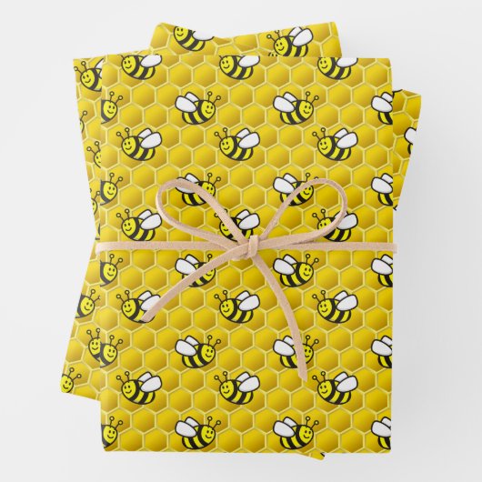 Honeybee-Cartoon Geschenkpapier Set (Beispiel)