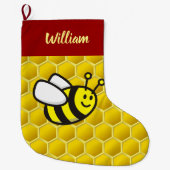 Honeybee-Cartoon Großer Weihnachtsstrumpf (Vorderseite)