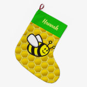 Honeybee-Cartoon Großer Weihnachtsstrumpf (Vorderansicht (hängend))