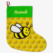 Honeybee-Cartoon Großer Weihnachtsstrumpf (Vorderseite)