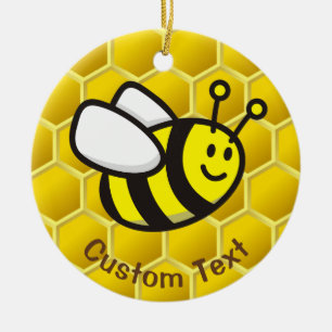 Honeybee-Cartoon Keramik Ornament