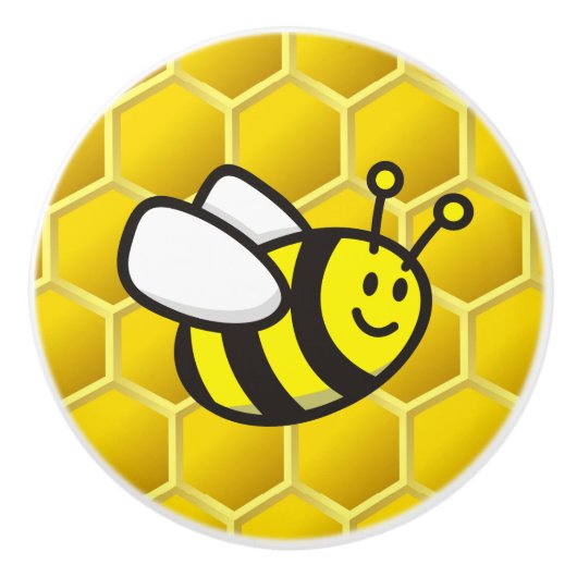 Honeybee-Cartoon Keramikknauf (Vorderseite)