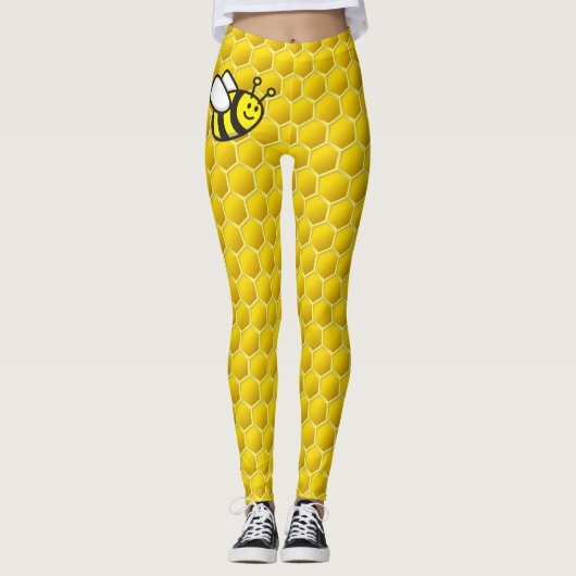 Honeybee-Cartoon Leggings (Vorderseite)
