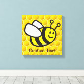 Honeybee-Cartoon Leinwanddruck (Insitu (Holzboden))