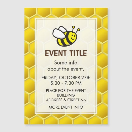 Honeybee-Cartoon Magnetkarte (Vorderseite)