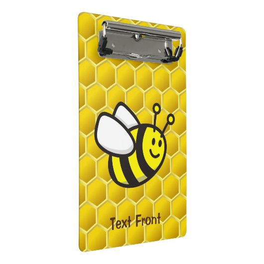 Honeybee-Cartoon Mini Klemmbrett (Schrägansicht)