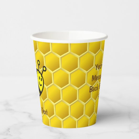Honeybee-Cartoon Pappbecher (Links)
